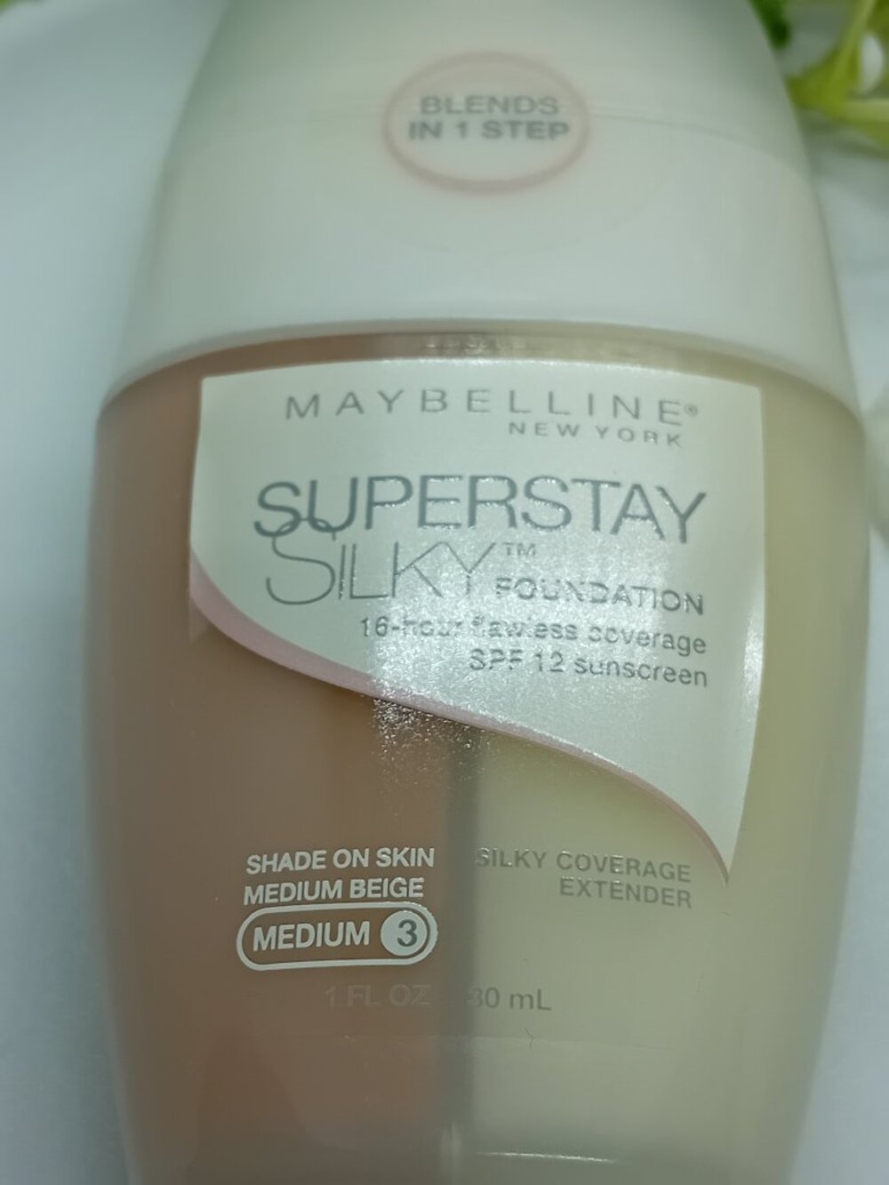 Maybelline Superstay Silky Foundation 16 Hour Flawless Coverage SPF 12 Beige